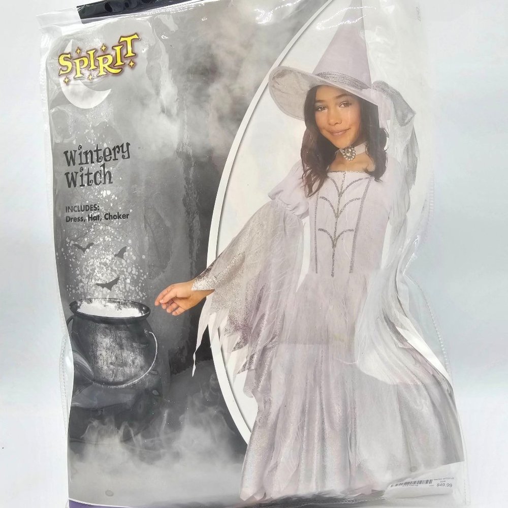 Spirit Wintery Witch Kids Costume - Silver and White